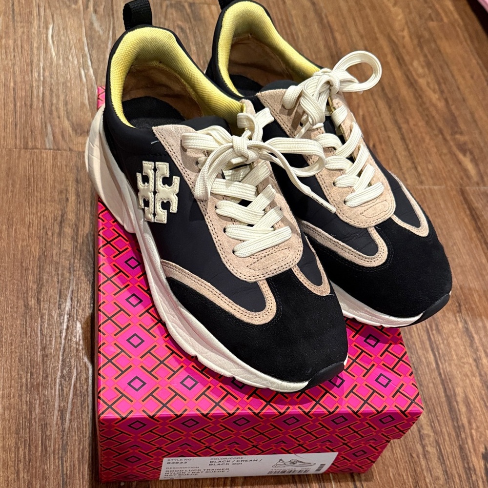 Tory Burch Black and Tan Sneakers